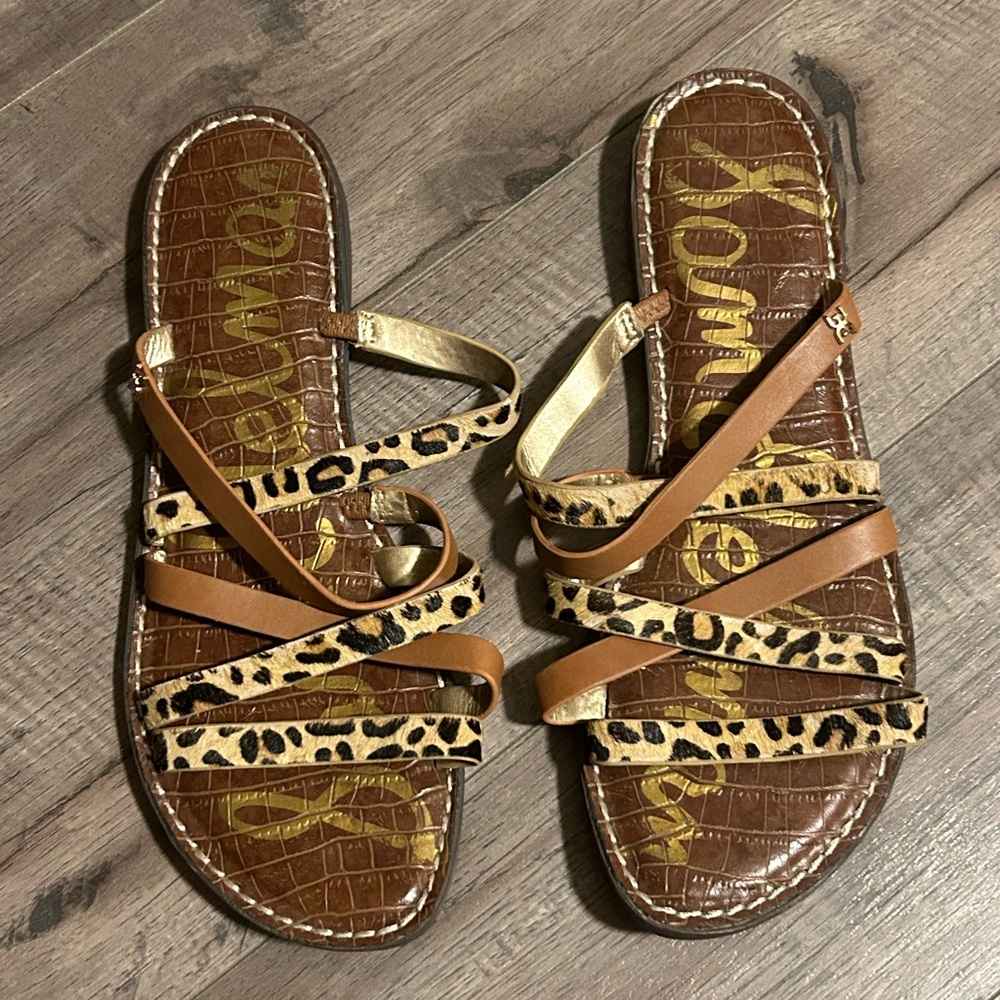 Sam Edelman | Cheetah Print Brown Real Fur Dyed Cow Hair Size 10 RN 135823